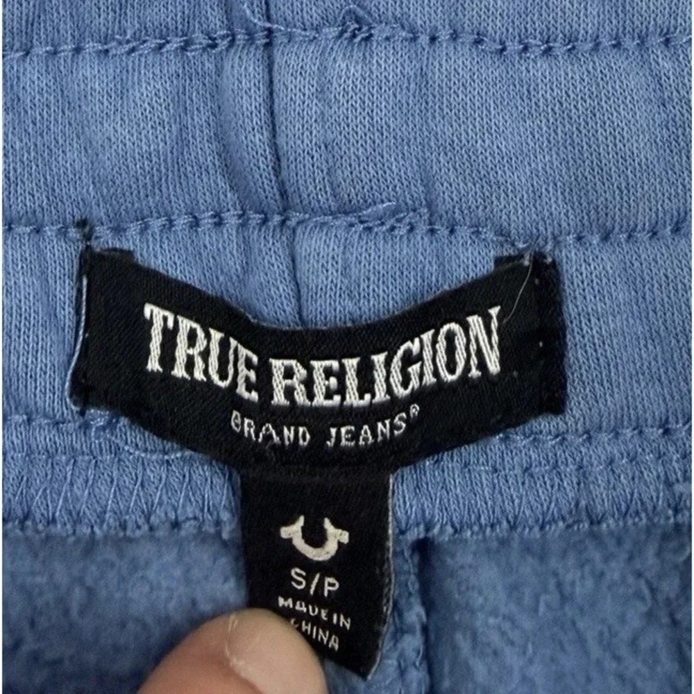 True Religion Men's Small Coronet Blue Horseshoe Washed HS Jogger Sweatpants